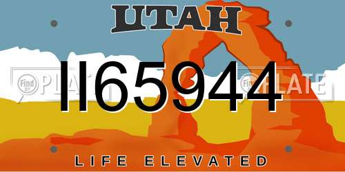 II65944 Utah License Plate