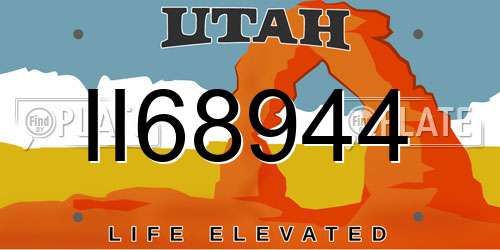 II68944 Utah License Plate