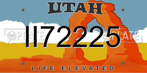 II72225 Utah License Plate