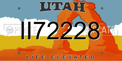 II72228 Utah License Plate