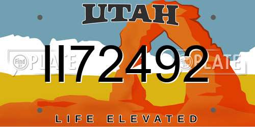 II72492 Utah License Plate