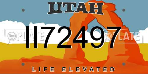 II72497 Utah License Plate