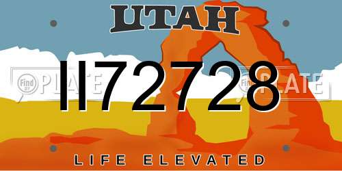 II72728 Utah License Plate