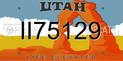 II75129 Utah License Plate