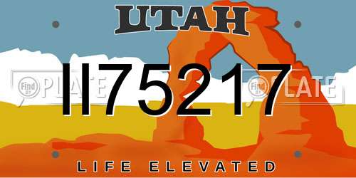 II75217 Utah License Plate