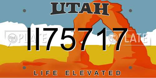 II75717 Utah License Plate