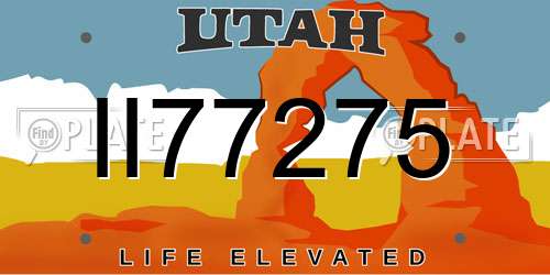 II77275 Utah License Plate