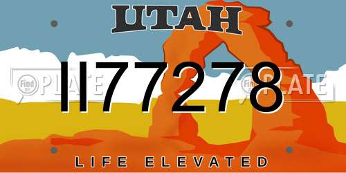 II77278 Utah License Plate