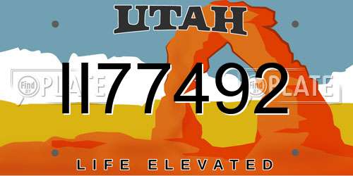 II77492 Utah License Plate