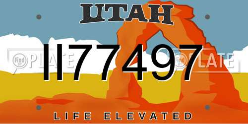 II77497 Utah License Plate