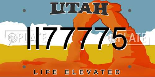 II77775 Utah License Plate