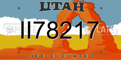 II78217 Utah License Plate