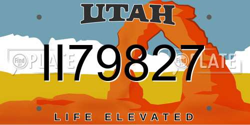 II79827 Utah License Plate