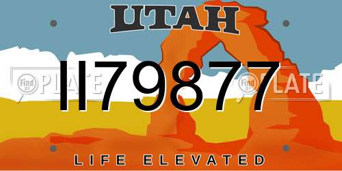 II79877 Utah License Plate