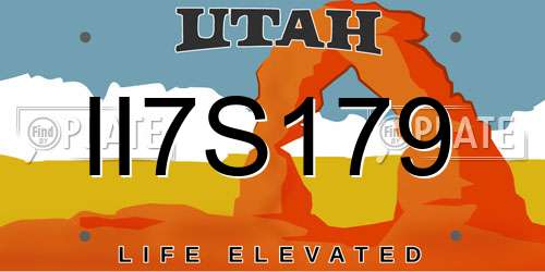II7S179 Utah License Plate