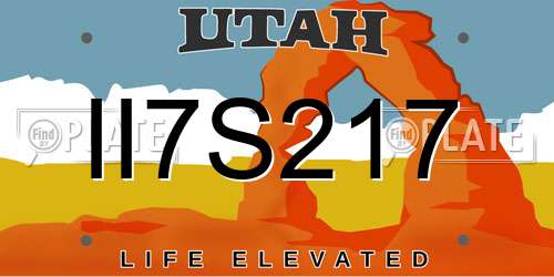 II7S217 Utah License Plate