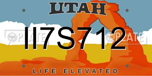 II7S712 Utah License Plate