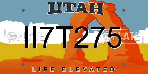II7T275 Utah License Plate
