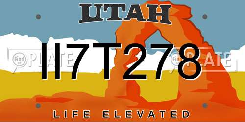 II7T278 Utah License Plate