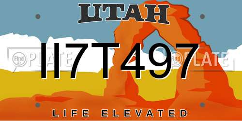 II7T497 Utah License Plate