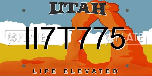 II7T775 Utah License Plate