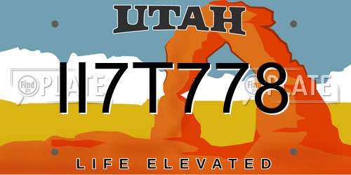 II7T778 Utah License Plate