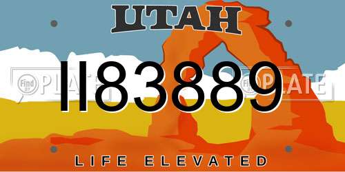 II83889 Utah License Plate