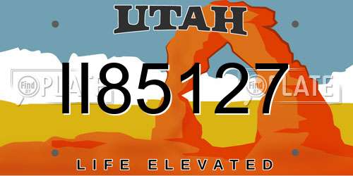 II85127 Utah License Plate