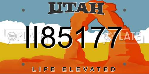 II85177 Utah License Plate