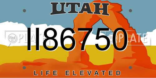 II86750 Utah License Plate