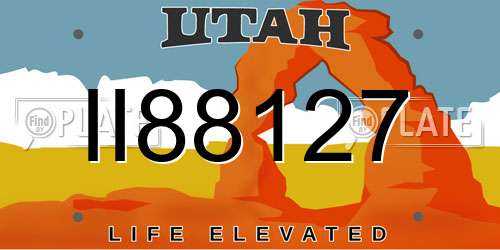II88127 Utah License Plate
