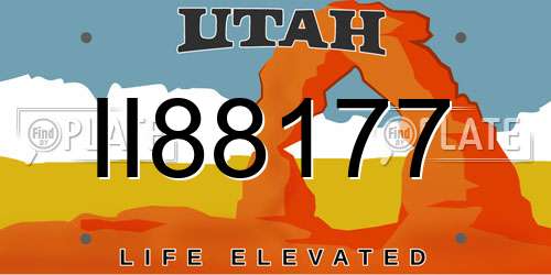 II88177 Utah License Plate