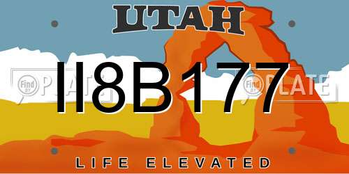II8B177 Utah License Plate