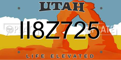 II8Z725 Utah License Plate