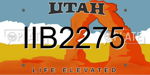 IIB2275 Utah License Plate