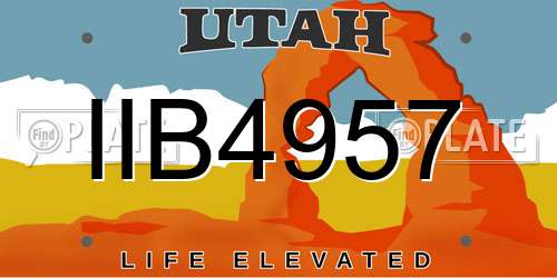 IIB4957 Utah License Plate