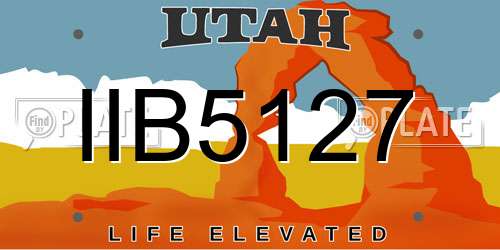 IIB5127 Utah License Plate