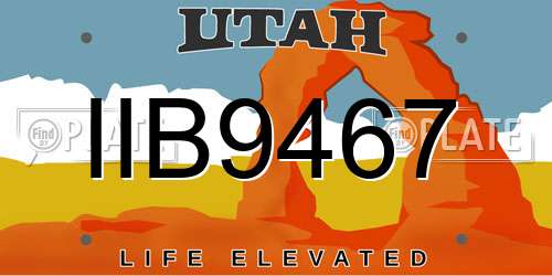 IIB9467 Utah License Plate