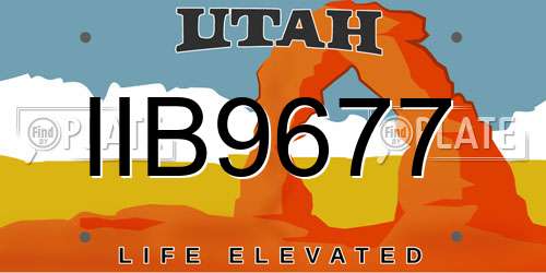 IIB9677 Utah License Plate