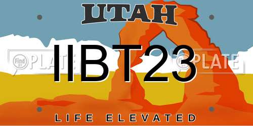 IIBT23 Utah License Plate