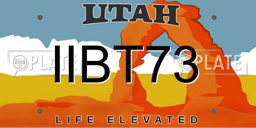 IIBT73 Utah License Plate