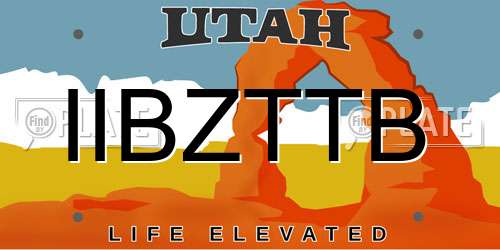 IIBZTTB Utah License Plate