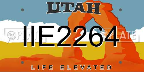 IIE2264 Utah License Plate