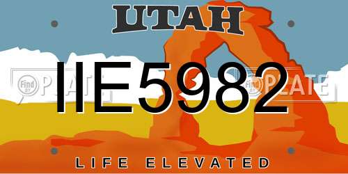 IIE5982 Utah License Plate