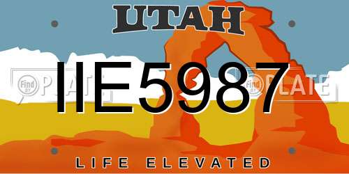 IIE5987 Utah License Plate