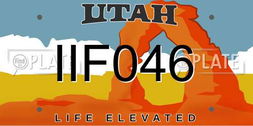 IIF046 Utah License Plate