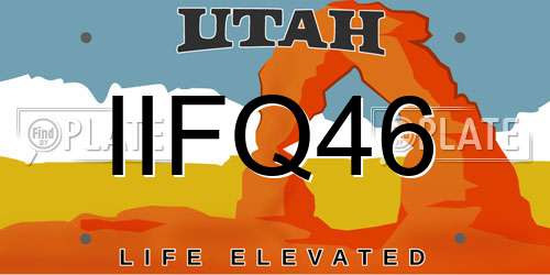 IIFQ46 Utah License Plate