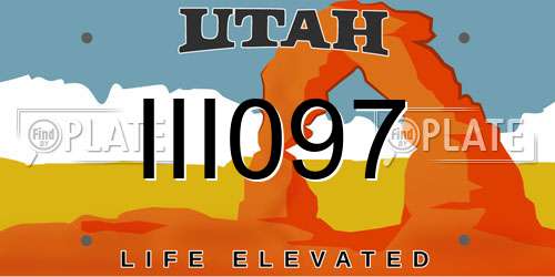 III097 Utah License Plate