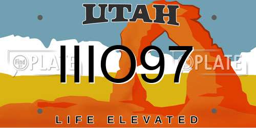 IIIO97 Utah License Plate