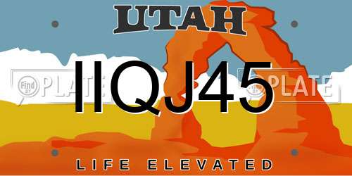 IIQJ45 Utah License Plate